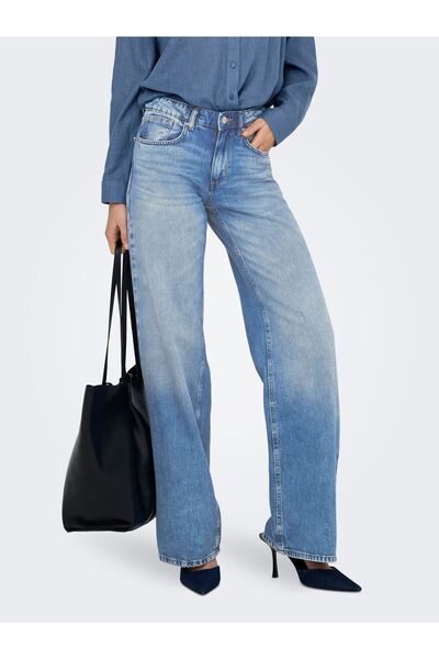 ONLY Jeans mit weitem Bein ONLHOPE Niedrige Taille Weiter Beinschnitt Jeans