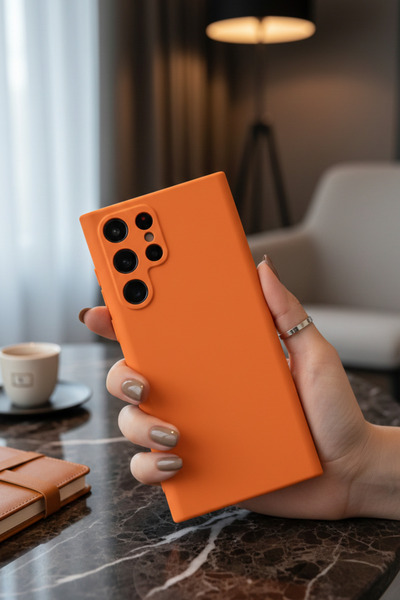 Hatreds Galaxy S23 Ultra Uyumlu İçi Kadife Mat Renkli Kamera Korumalı Kılıf -...