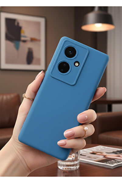 Hatreds Vivo V29 Lite Uyumlu İçi Kadife Mat Renkli Kamera Korumalı Kılıf - Mavi