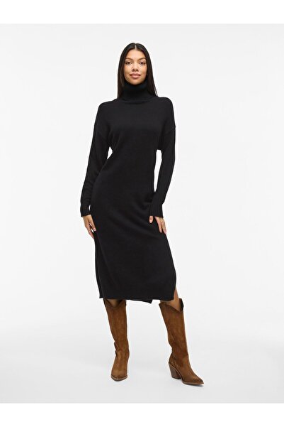 VILA Maxikleid Rollkragen