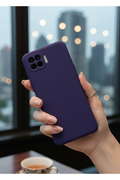 Hatreds Oppo Reno 4 Lite Uyumlu İçi Kadife Mat Renkli Kamera Korumalı Kılıf -...