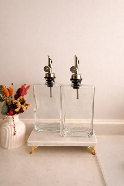 MUGU 10x20 Ölçüsünde Gold Bombeli Ayak Mermer Yağlık Altı Stand Sunumluk 20x10Cm