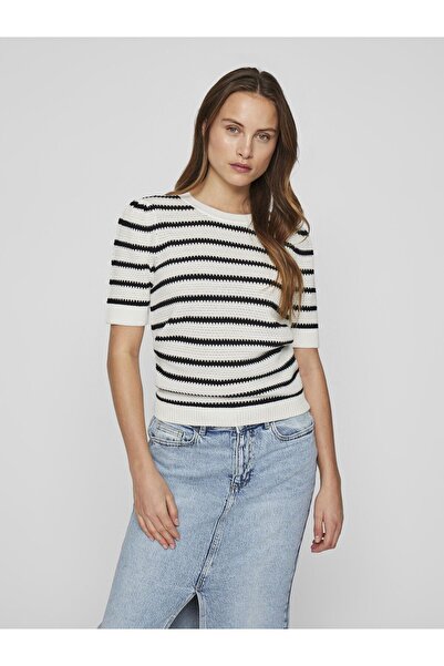 VILA Strickoberteil Kurzarm