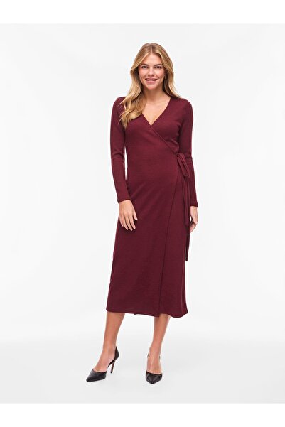 VILA Kleid mit V-Ausschnitt VIRAFFI Midi