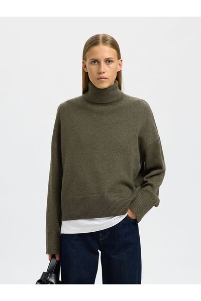 Selected Femme Pullover Wollgemisch Rollkragen