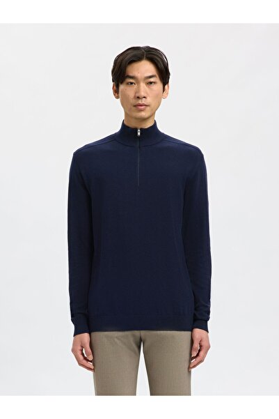 Selected Homme Strickpullover Yarım fermuarlı