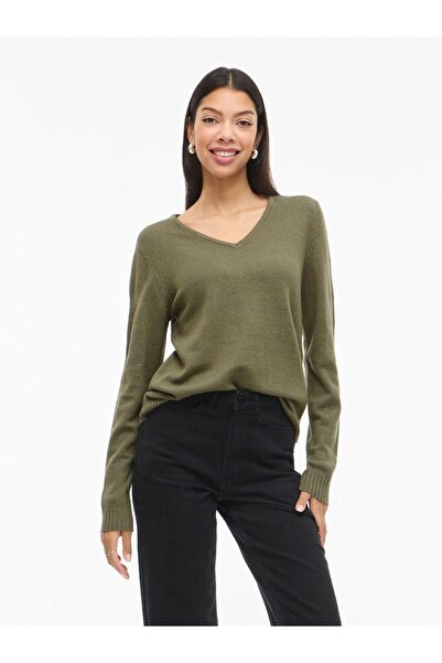 VILA Strickpullover VIRIL V-Ausschnitt