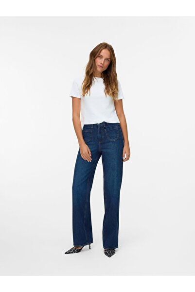 Vero Moda Weit geschnitten VMTESSA Hohe Taille Weiter Beinschnitt Jeans