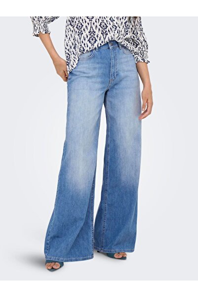 ONLY Jeans mit weitem Bein ONLGIULIA Hohe Taille Weiter Beinschnitt Jeans