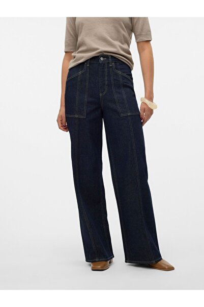 Vero Moda Weit geschnitten VMKATHY Süper Yüksek Bel Weiter Beinschnitt Jeans