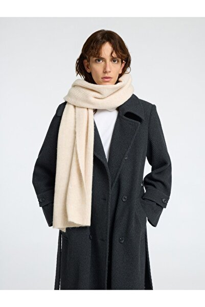 Selected Femme Schal Geripptes Wollgemisch