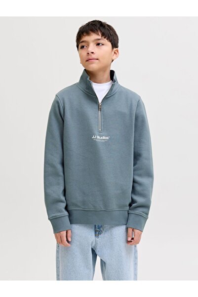 Jack & Jones Junior Sweatshirt mit halbem Reißverschluss Gedruckt Sweatshirt ...