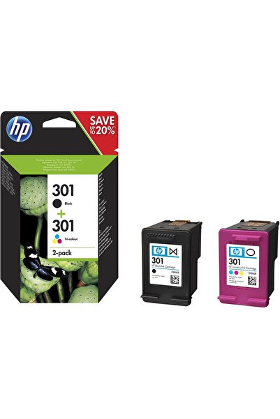 HP 301 Black-Color Siyah-Renkli Multi Paket N9J72AE