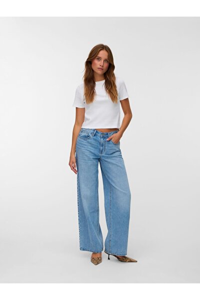Vero Moda Weit geschnitten VMLULLU Niedrige Taille Weiter Beinschnitt Jeans