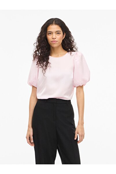 VILA Oberteil mit kurzen Ärmeln VIELLETTE Rundhals