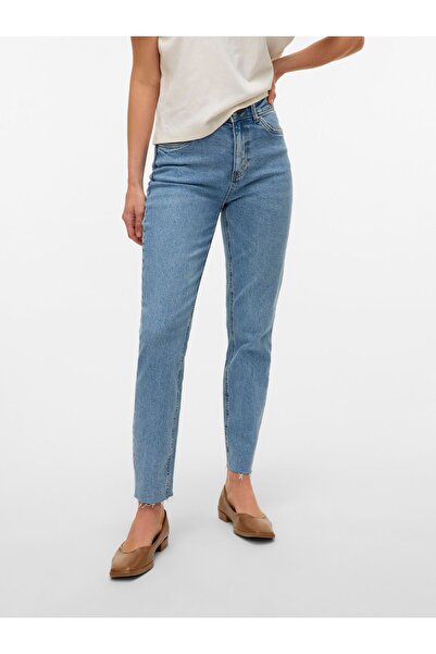 Vero Moda Straight-Fit VMBRENDA Hohe Taille Hohe Taille Knöchel Jeans