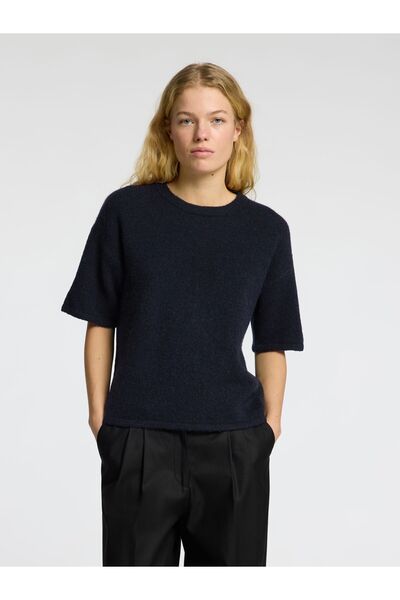 Selected Femme Oberteil Kurzarm Wollgemisch