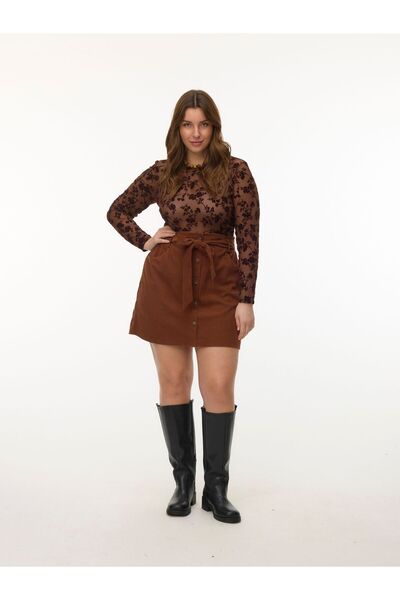 Veromoda Curve Rock VMCVILJA Hohe Taille Kurzer Cord Rock