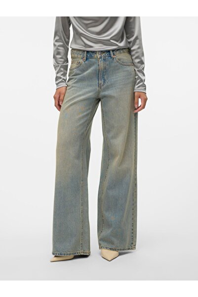 Vero Moda Weit geschnitten VMREMY Orta Bel Weiter Beinschnitt Jeans