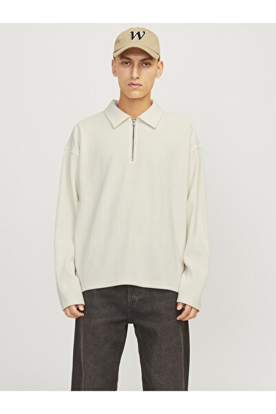 Jack & Jones Sweatshirt mit halbem Reißverschluss Einfarbig Sweatshirt mit ha...