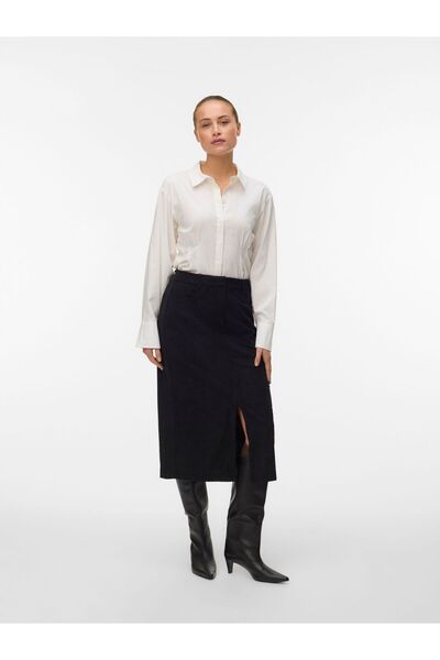 Vero Moda Rock VMVILJA Hohe Taille Cord Midirock