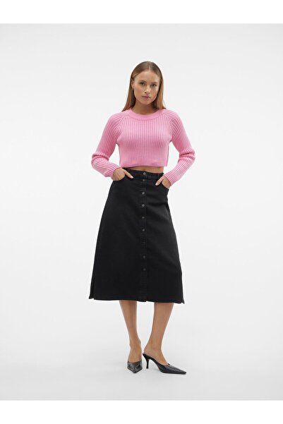 Vero Moda Jeansrock VMNELLY Hohe Taille Langer Rock