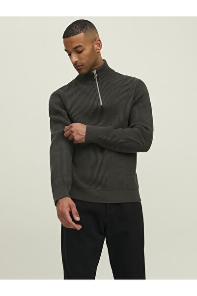 R.D.D. ROYAL DENIM DIVISION Strickjacke mit Viertelreißverschluss RDD Einfarb...