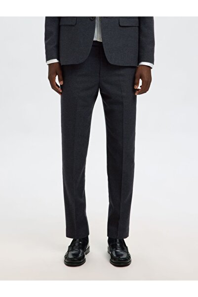 SELECTED Anzughose Karierter Wollgemisch