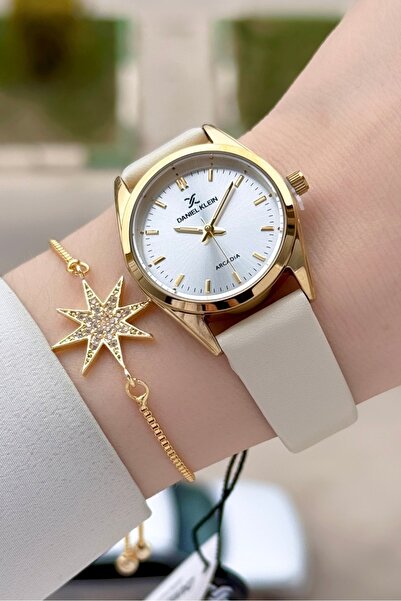 Daniel Klein Kasaza Gold Cord Mink Color Gift-Packed Women's Wristwatch and B...