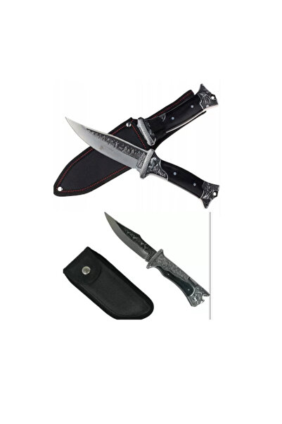 OEM Set cutit si briceag gravate camping RAZOARE®- 28si 28 cm,negru, teaca in...