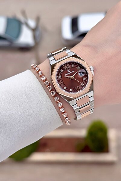 Daniel Klein Rose Gray Color Adjustable Cord 30 mm Women's Wrist Watch and Br...