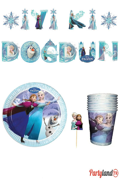 PartylandTR Frozen Elsa Karlar Ülkesi 16 Kişilik Ekonomik Parti Seti