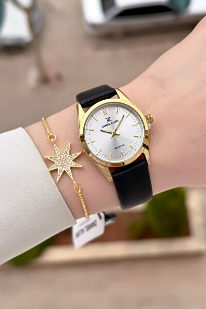 Daniel Klein Case Gold Cord Black Color Adjustable Cord Women's Wristwatch an...