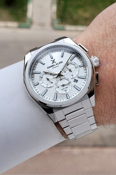 Daniel Klein Silver Color 44 mm Gift Boxed Inner Gauges Active Men's Wristwatch