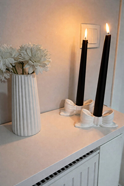 Şamdan Ev Dekorasyonu Pinterest 2li Fiyonk Şamdan, Mumluk, Kurdele 2'li, Ev H...