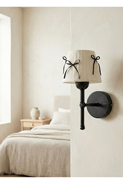 Maison Avf Krem Kadife Süet Siyah Fiyonk Kurdele Siyah Kablosuz Pilli Aplik