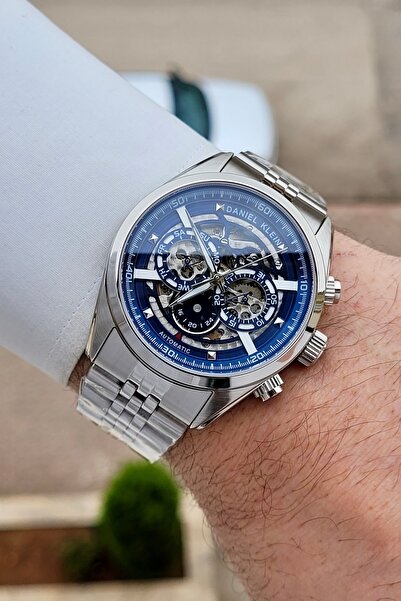Daniel Klein Silver Lacivert Renk 24 Ay Garantili Otomatik 42 mm Fonksiyonlu ...