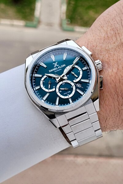 Daniel Klein Blue Dial Silver Color Band 44 mm Inner Indicators Active Men's ...