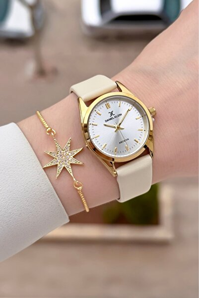 Daniel Klein Kasaza Gold Cord Mink Color Adjustable Cord Women's Wristwatch a...