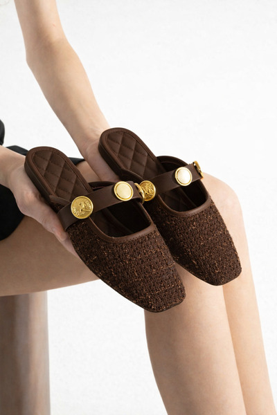 STOCON Kadın Incili Kapalı Şık Terlik Hediyelik Günlük Çeyizlik Çık Terlik ST...