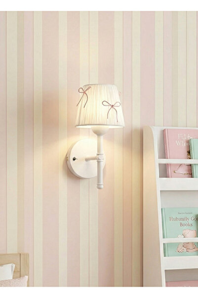 Maison Avf Candy Pembe Fiyonk Kurdele Beyaz Rafya Kablosuz Pilli Duvar Aydınl...