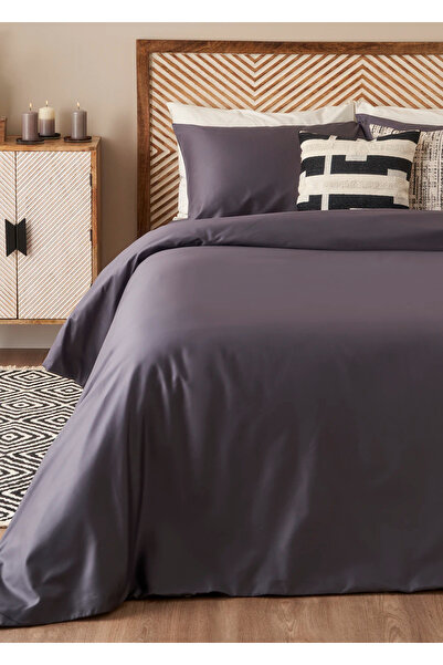 Bella Maison %100 Pamuk Saten Supreme Tek Kişilik Nevresim Seti Antrasit (160...