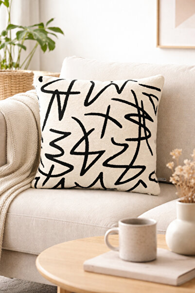 Typoniq Abstract Jacquard Woven Throw Pillow Cover (43X43 cm)