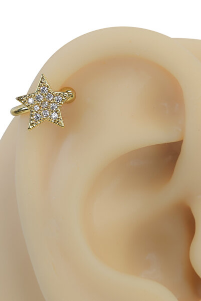 Cadının Dükkanı Yıldız Figürlü Taşlı Sıkıştırma (Clip) Helix Piercing | Delik...