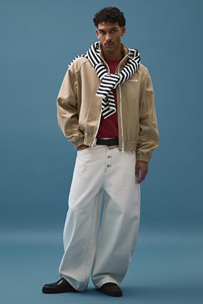 Bershka Baskılı fermuarlı ceket