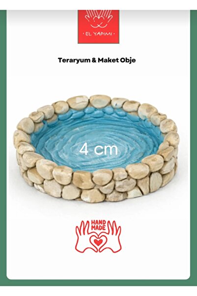 HOBİ Küçük Havuz Modeli Minyatür Bahçe Dekoru – Teraryum ve Diorama Objesi