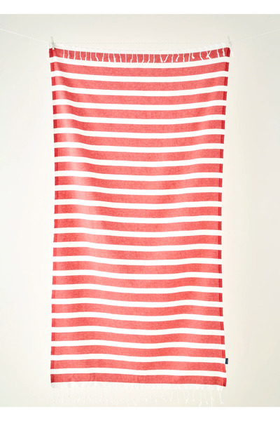 Bella Maison %100 Pamuk Lua Çizgili Peştamal Kırmızı (95x180 cm)