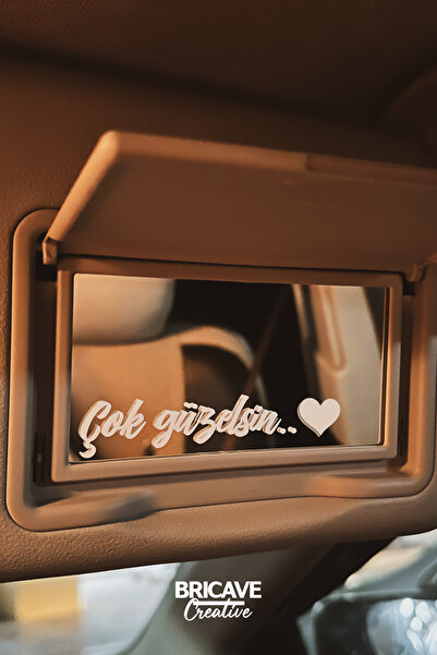 Bricave Çok Güzelsin Güneşlik Ayna Yazısı Araba-Motosiklet Cam Etiket Sticker...