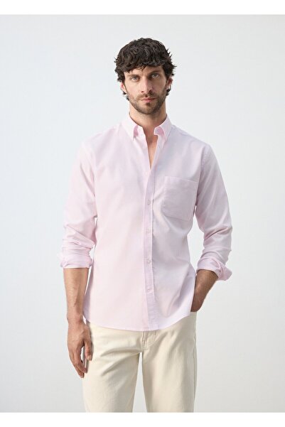 MANGO Man %100 pamuk hafif regular fit Oxford gömlek