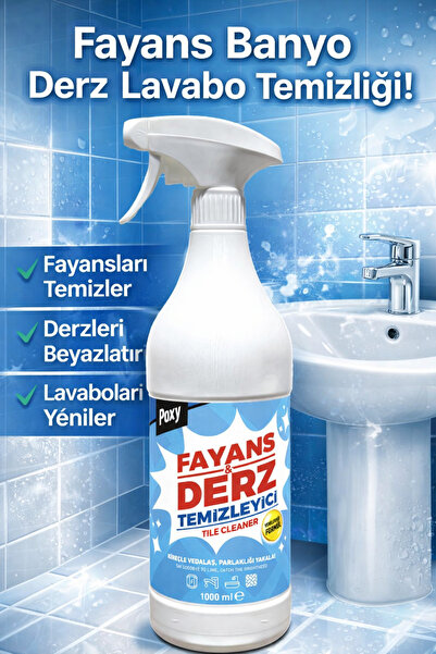 Poxy Banyo Fayans Dolgu Derz Temizleyici Kireç Çözücü, Duşakabin Temizleyici ...